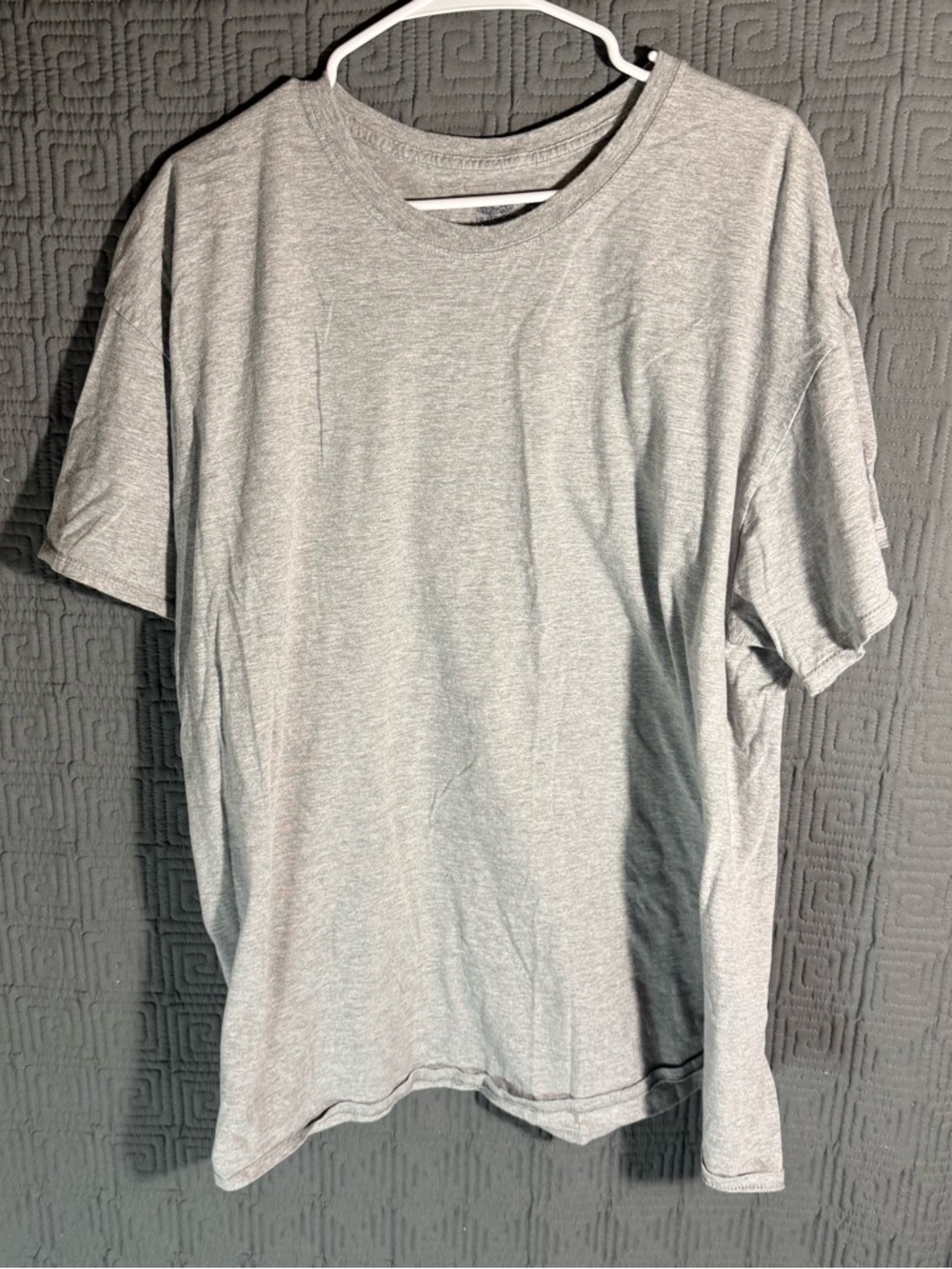 Fruit Of The Loom T-Shirt Men 3XL Grey Gray Short Sleeve Crew Neck Cotton Blend